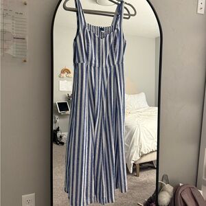 Old Navy Blue and White Striped Maxi Dress